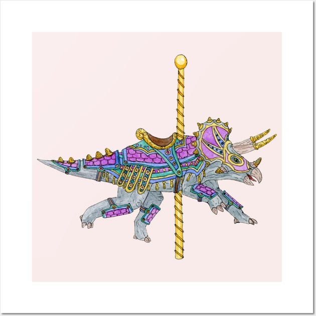 Carousel Dinosaur Triceratops Wall Art by paintedpansy